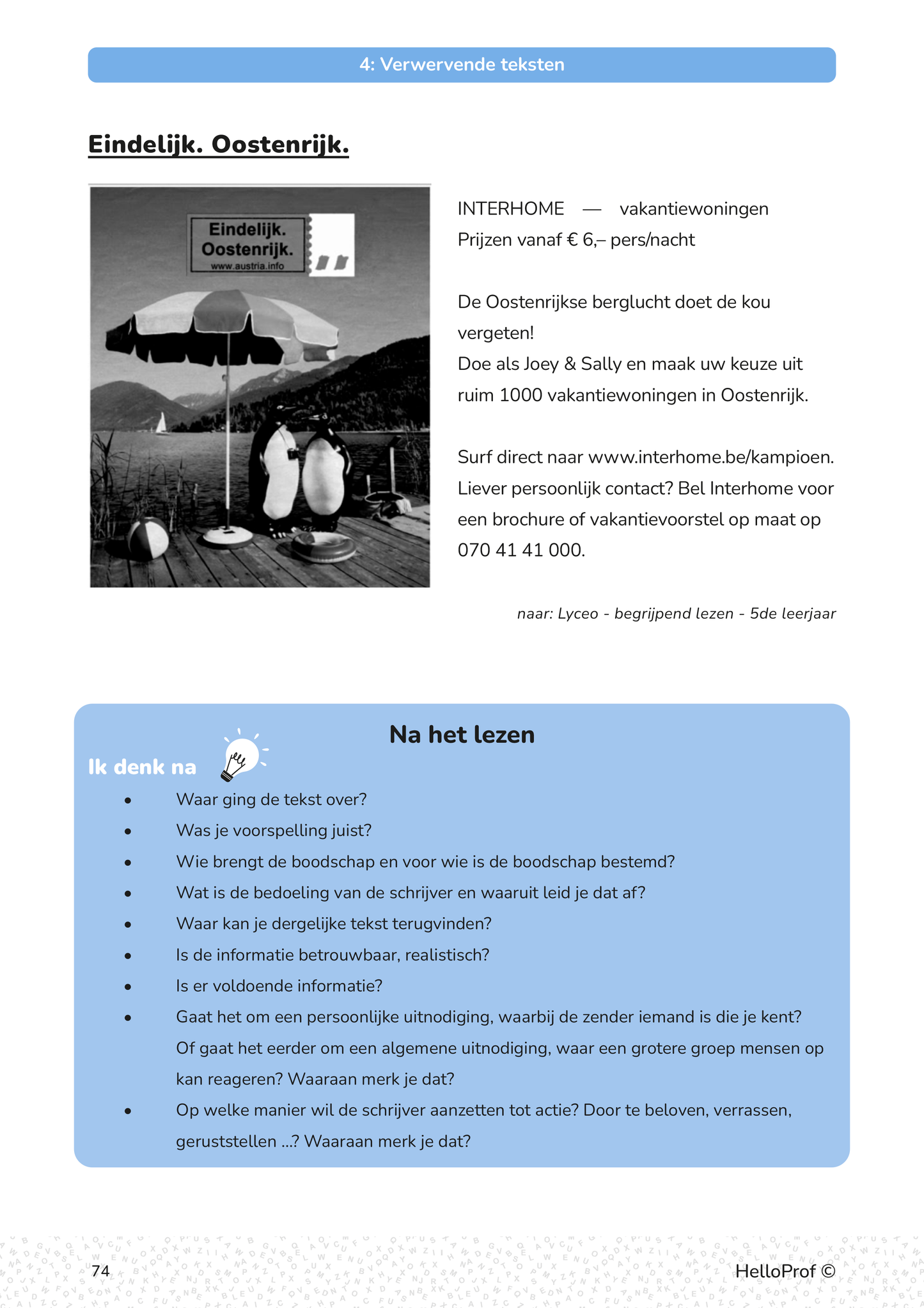 Begrijpend lezen vijfde leerjaar