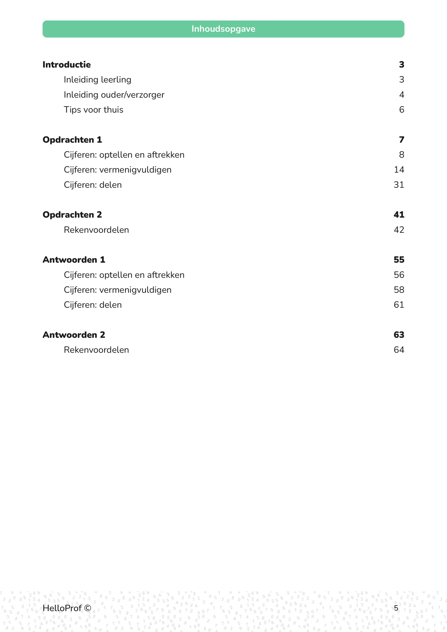Bewerkingen zesde leerjaar