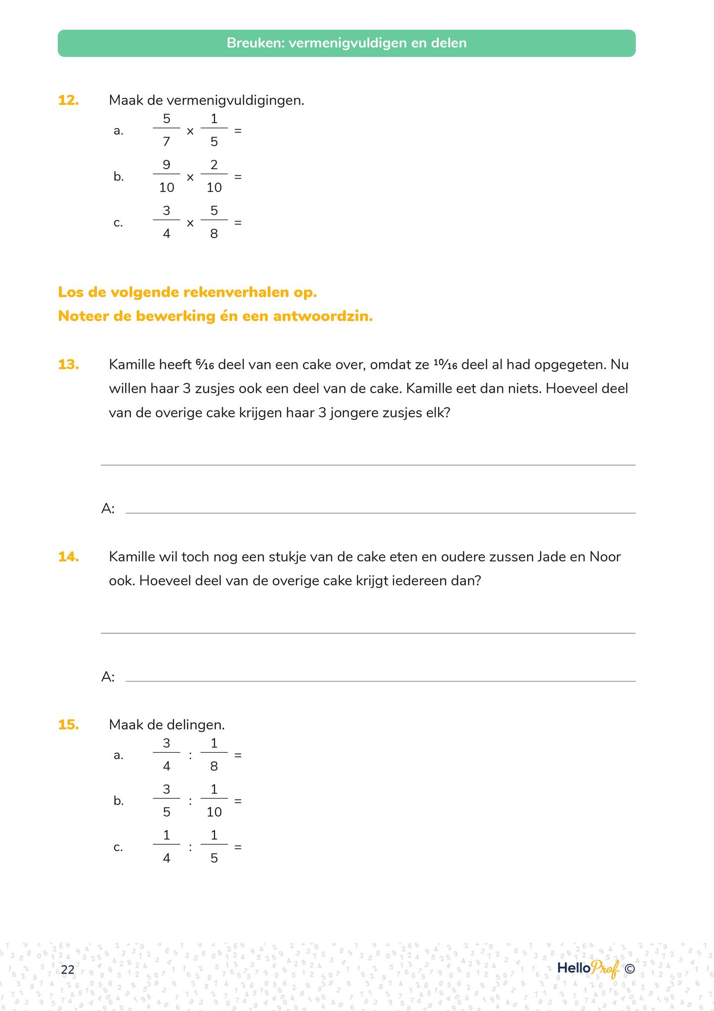 Breuken zesde leerjaar