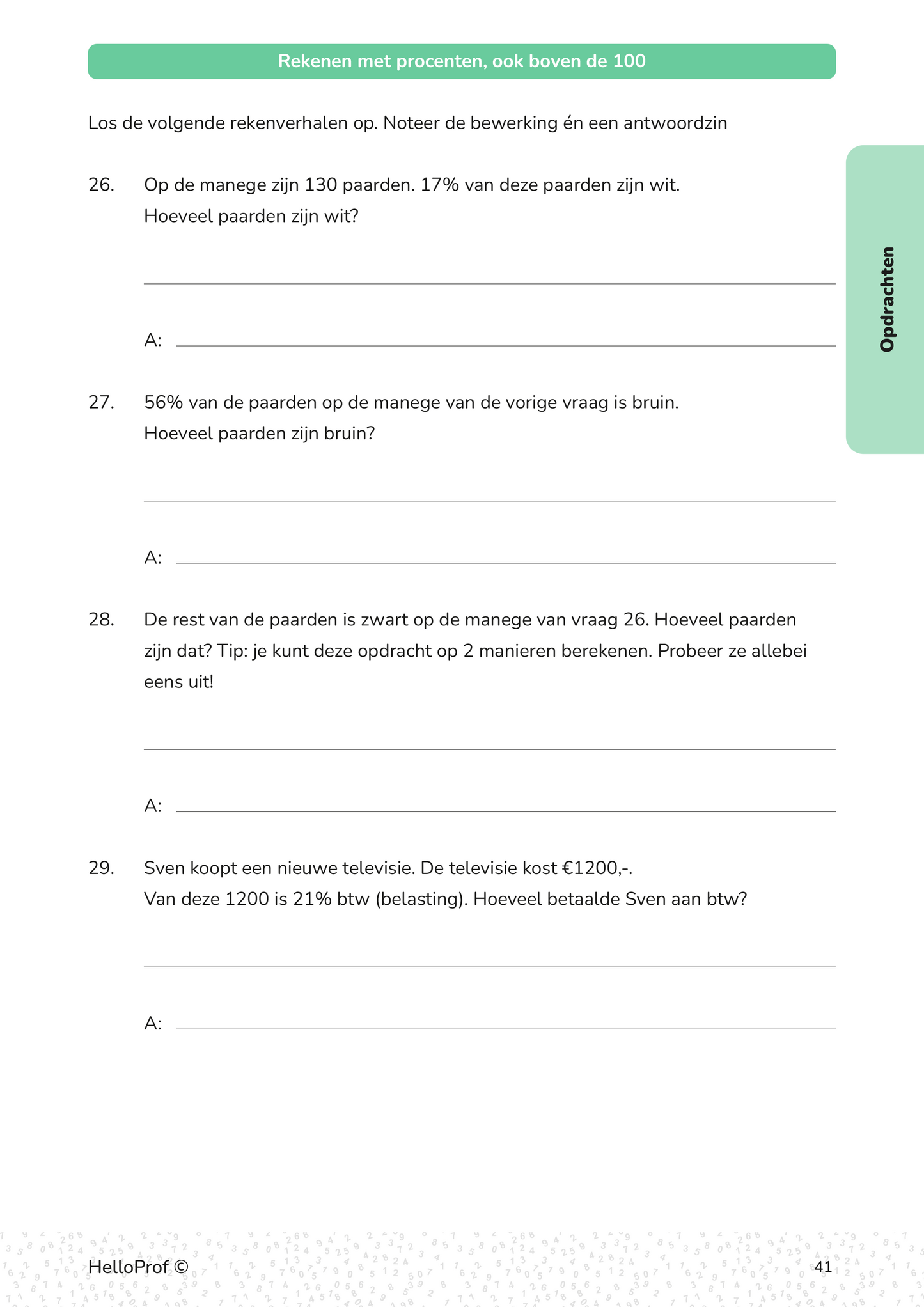 Kommagetallen en procenten zesde leerjaar