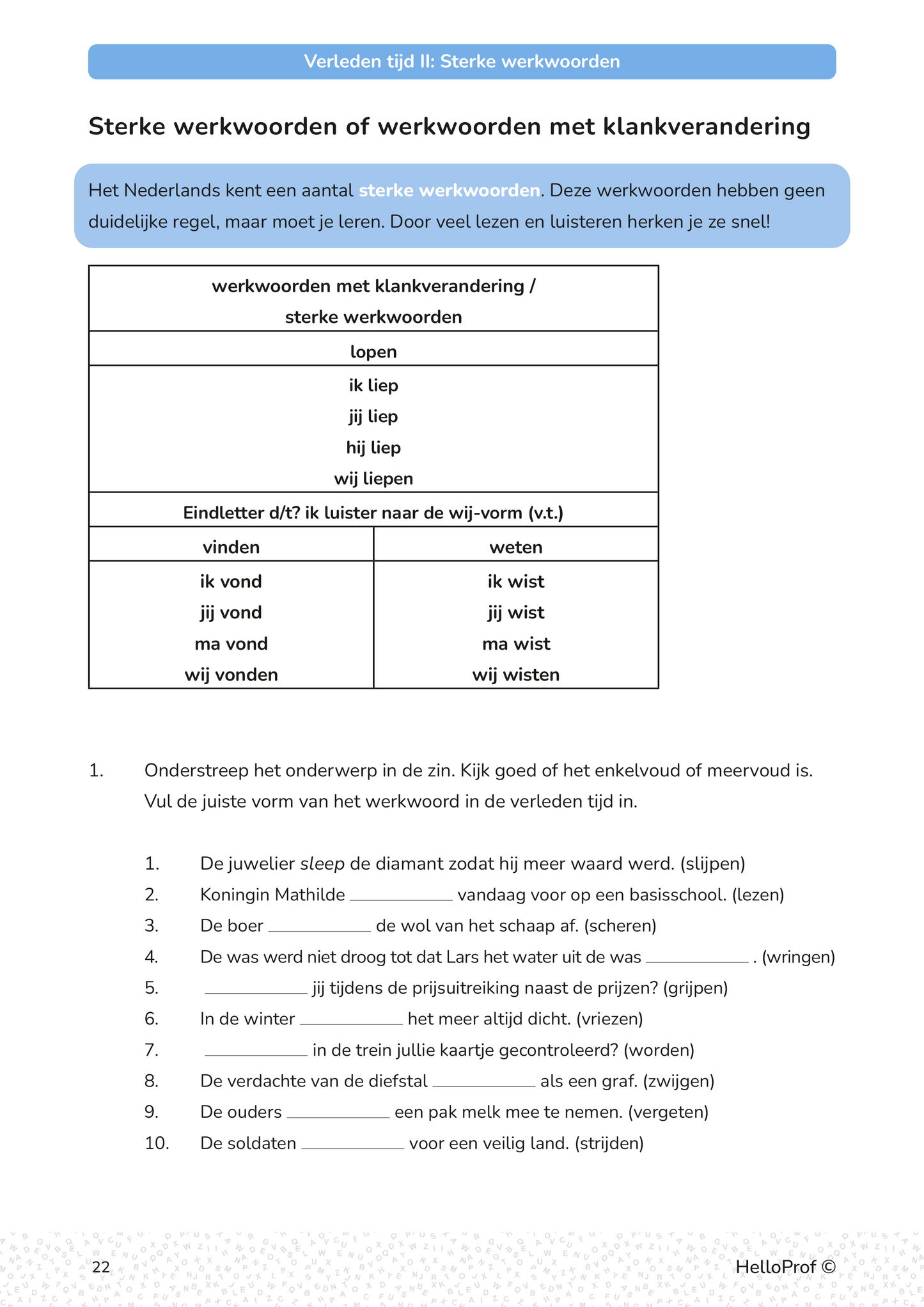 Werkwoordspelling zesde leerjaar